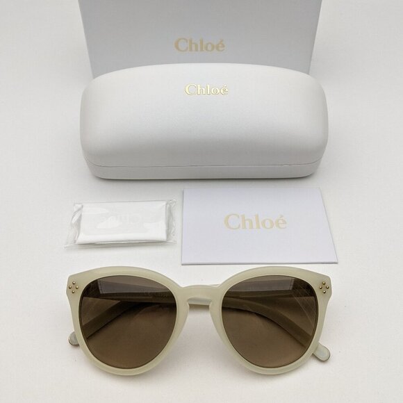 Chloé Cream Frame Brown Lens Sunglasses main image 4